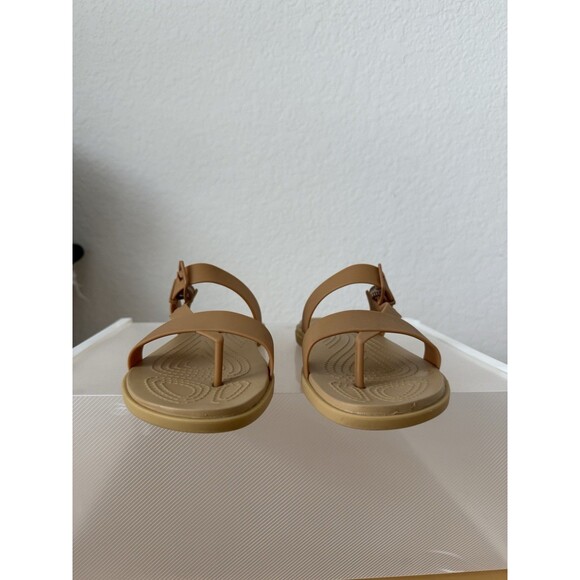 Crocs Tulum Strappy Slide Sandals Womens 6 Tan Open Toe Summer Comfort Casual - Picture 4 of 7